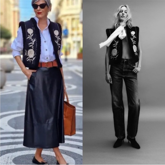 Zara Jackets & Blazers - ZARA NWT EMBROIDERED VEST🔥